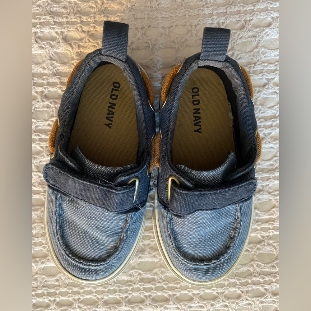 Old Navy Blue and Tan Kids Slip-On Shoes